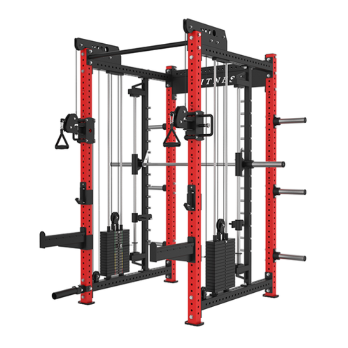 Commercial All-In-One Smith Machine Cable Crossover