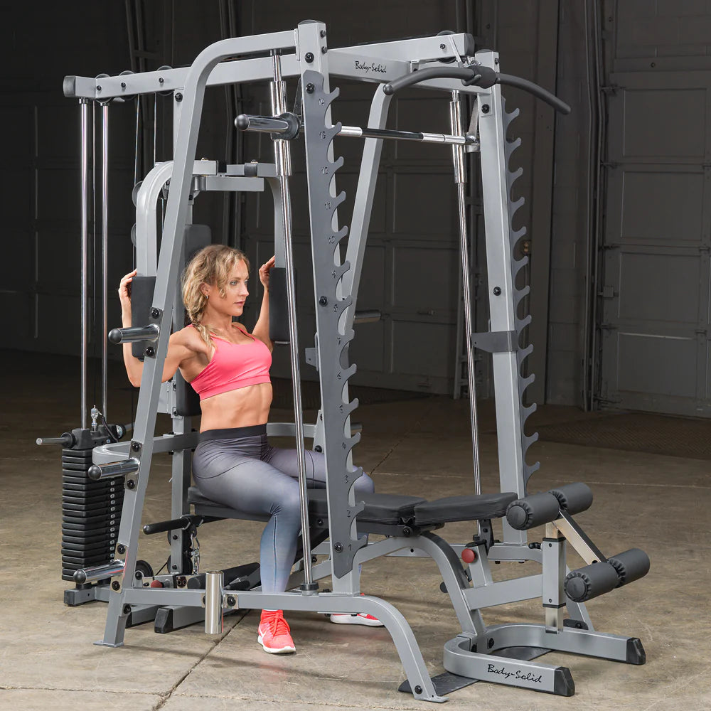 Body-Solid Commercial Smith Machine with 95KG Lat and Pec Attachment