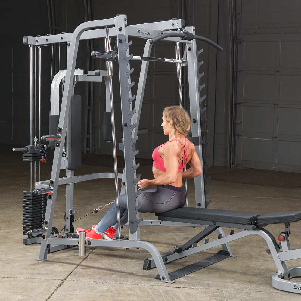 Body-Solid Commercial Smith Machine with 95KG Lat and Pec Attachment