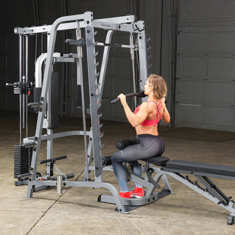 Body-Solid Commercial Smith Machine with 95KG Lat and Pec Attachment