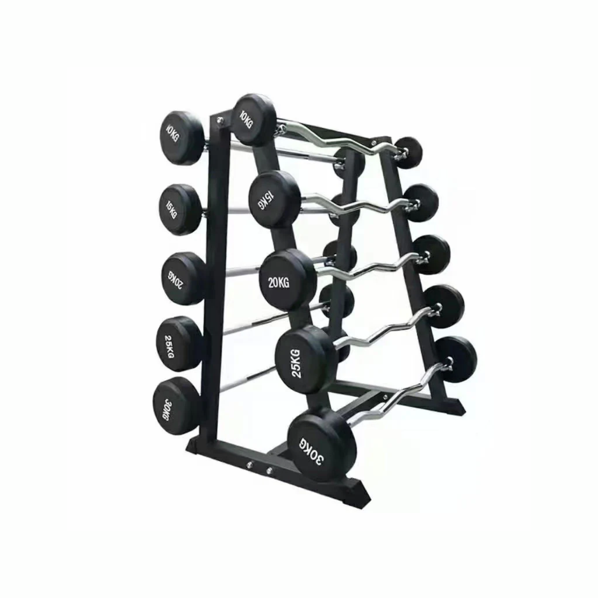 Rubber Hex Barbell Set and Rack